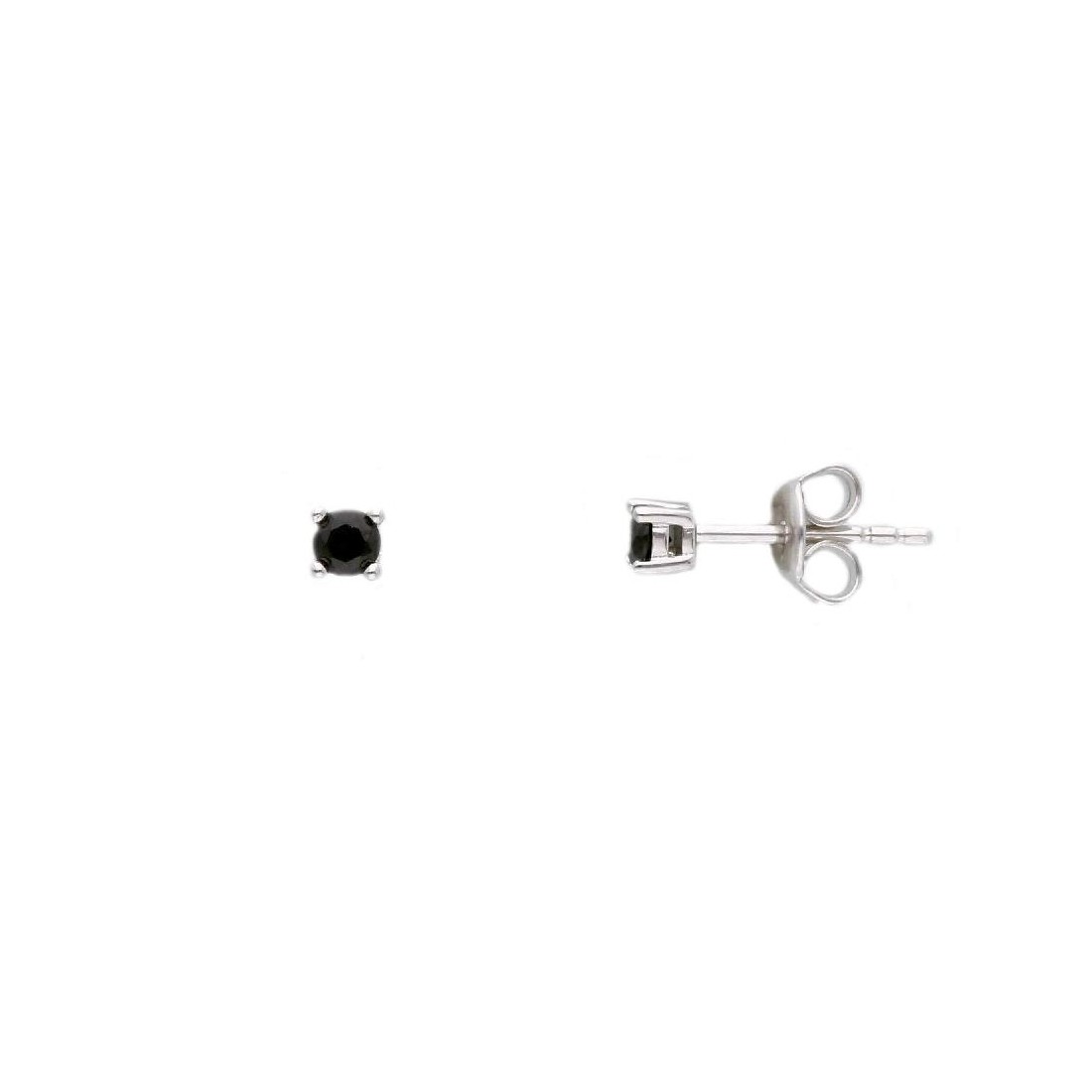 Orecchini lobo in argento 925/ooo e cristallo artificiale nero