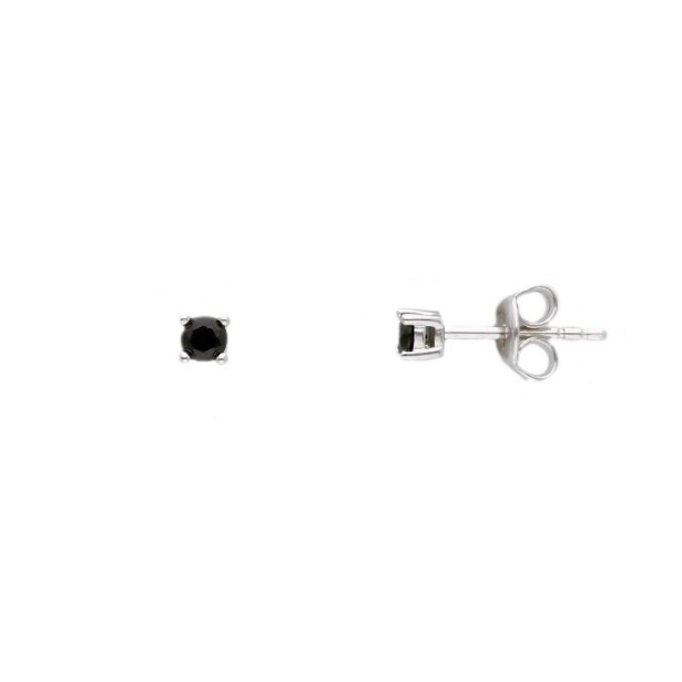Orecchini lobo in argento 925/ooo e cristallo artificiale nero