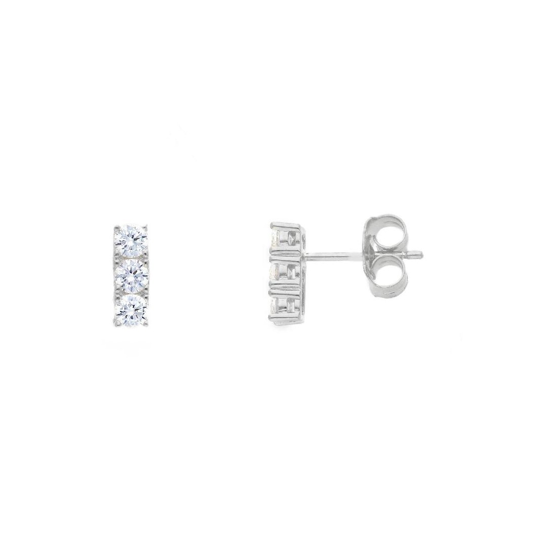 Orecchini trilogy in argento 925/ooo e zirconia cubica