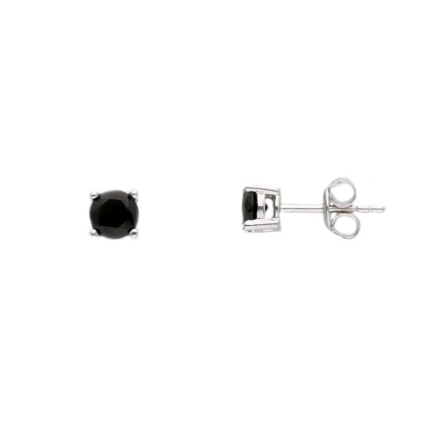 Orecchini lobo in argento 925/ooo e cristallo artificiale nero