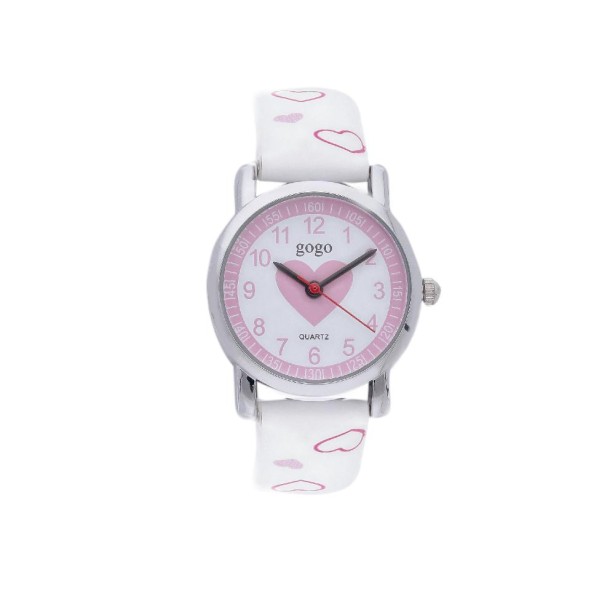 Orologio in metallo e gomma con cuori