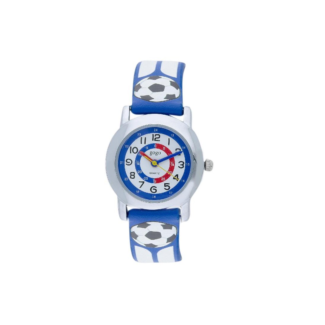 Orologio in metallo e gomma con pallone