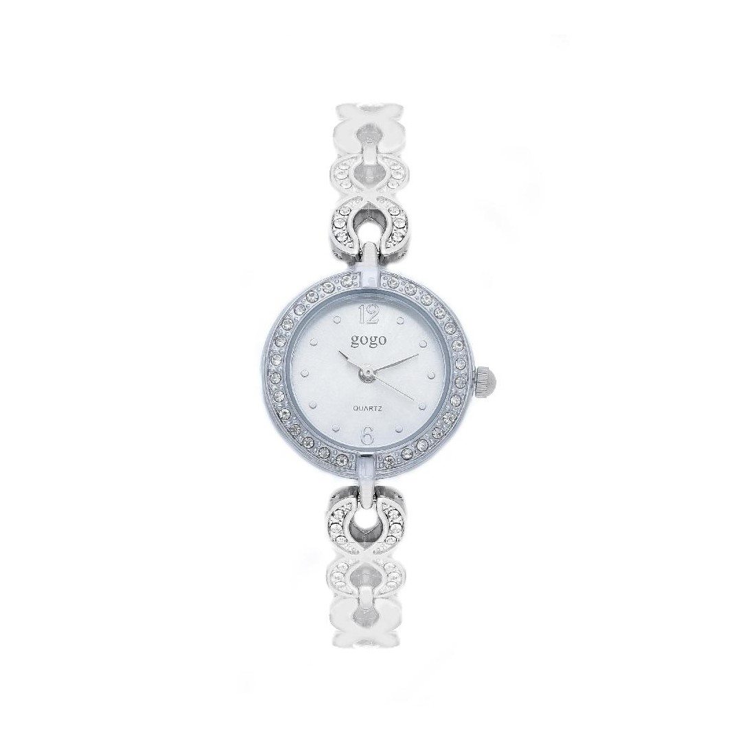 Orologio in metallo e zirconia cubica
