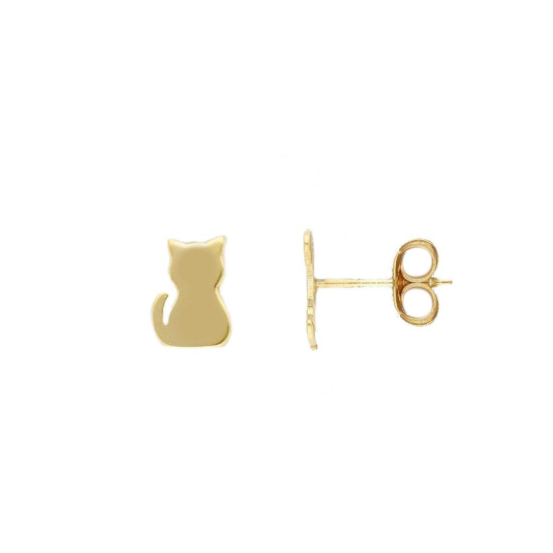 Orecchini lobo in argento dorato 925/ooo con gatto