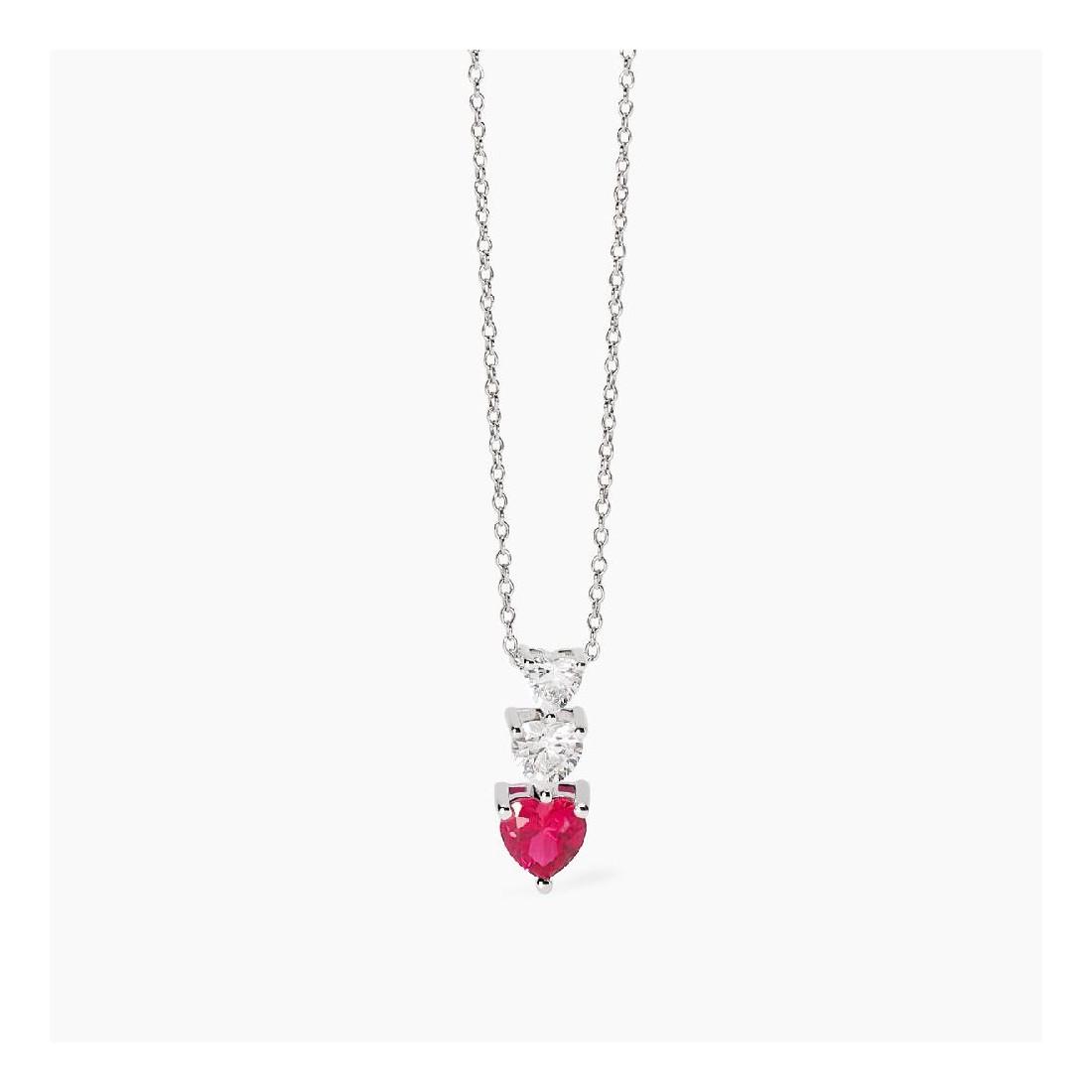 MABINA 553761 - Girocollo in argento 925/°°° rubino sintetico e zirconi