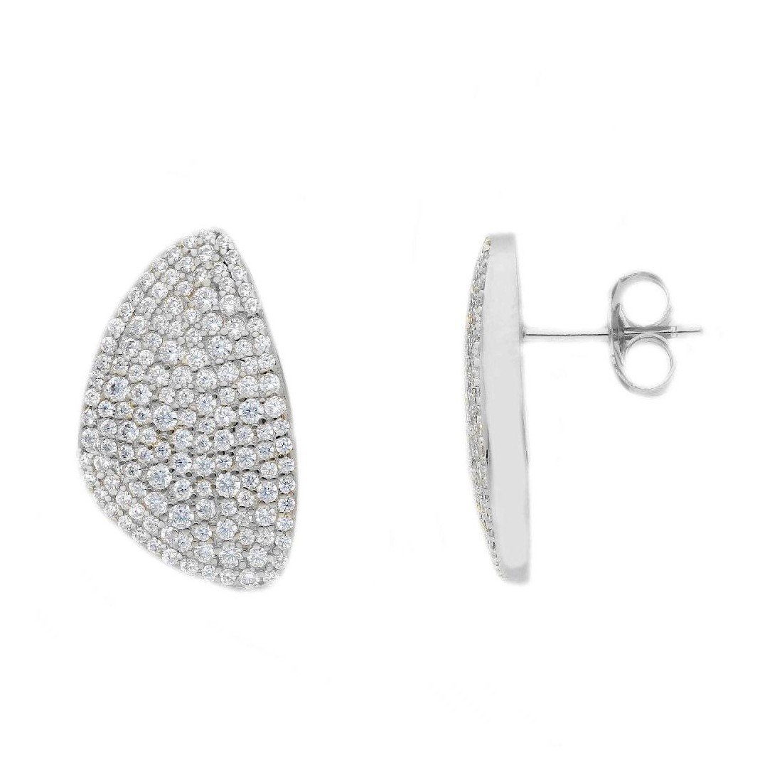 Orecchini lobo in argento 925/ooo e zirconia cubica