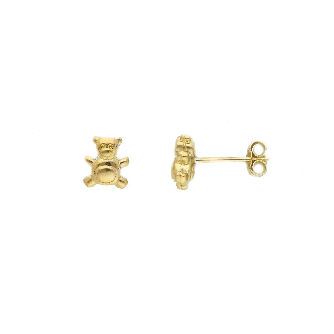Orecchini lobo in oro giallo 750/°°° con orso