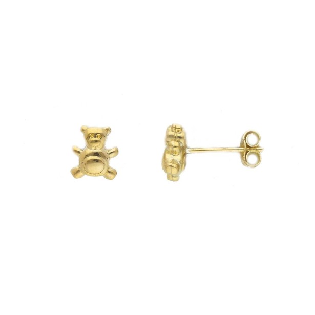 Orecchini lobo in oro giallo 750/°°° con orso