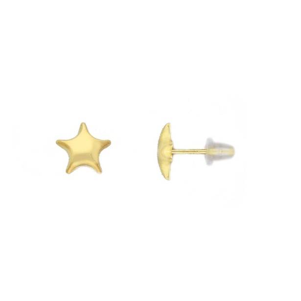 Orecchini lobo in oro giallo 750/ooo con stella