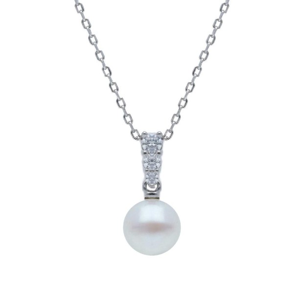 Girocollo in argento 925/ooo zirconia cubica e perla