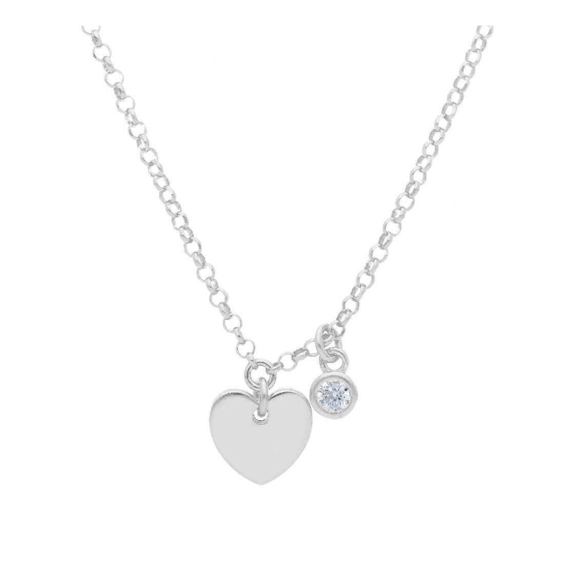 Girocollo in argento 925/ooo e zirconia cubica con cuore