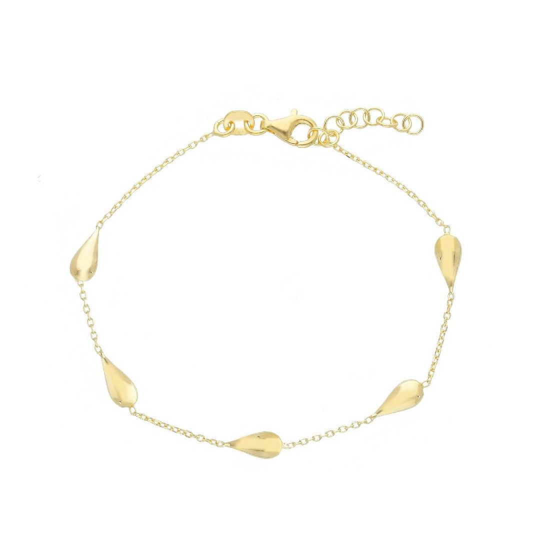 Bracciale in argento dorato 925/ooo con goccia