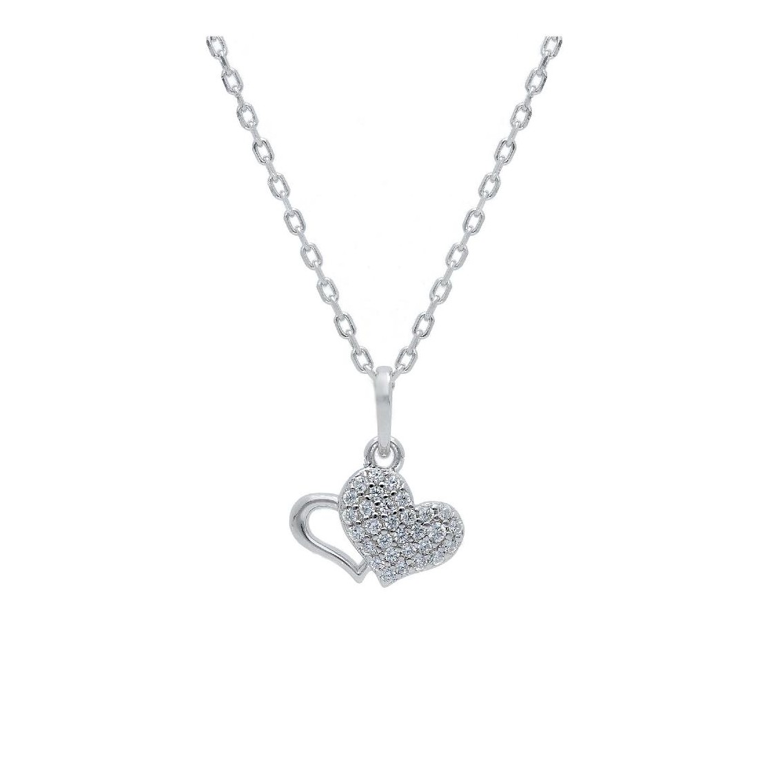 Girocollo in argento 925/ooo e zirconia cubica con cuore