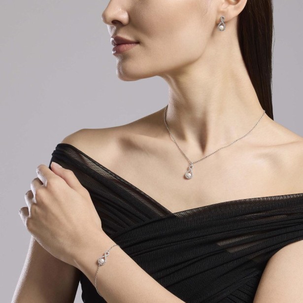MABINA 534053 - Bracciale in argento 925/°°° perla coltivata e zirconi