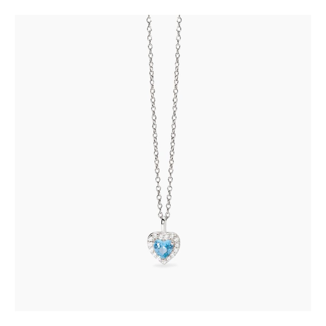 MABINA 553784 - Girocollo in argento 925/°°° acquamarina sintetica e zirconi