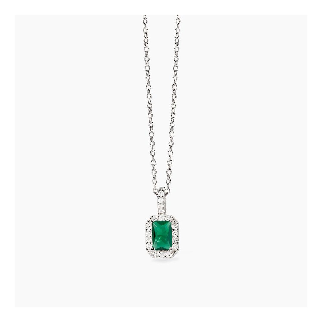 MABINA 553787 - Girocollo in argento 925/°°° smeraldo sintetico e zirconi