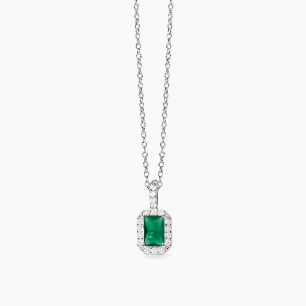 MABINA 553787 - Girocollo in argento 925/°°° smeraldo sintetico e zirconi