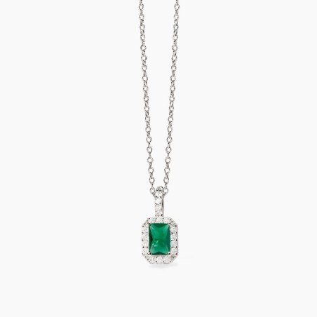 MABINA 553787 - Girocollo in argento 925/°°° smeraldo sintetico e zirconi