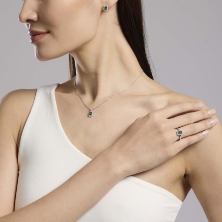 MABINA 553787 - Girocollo in argento 925/°°° smeraldo sintetico e zirconi
