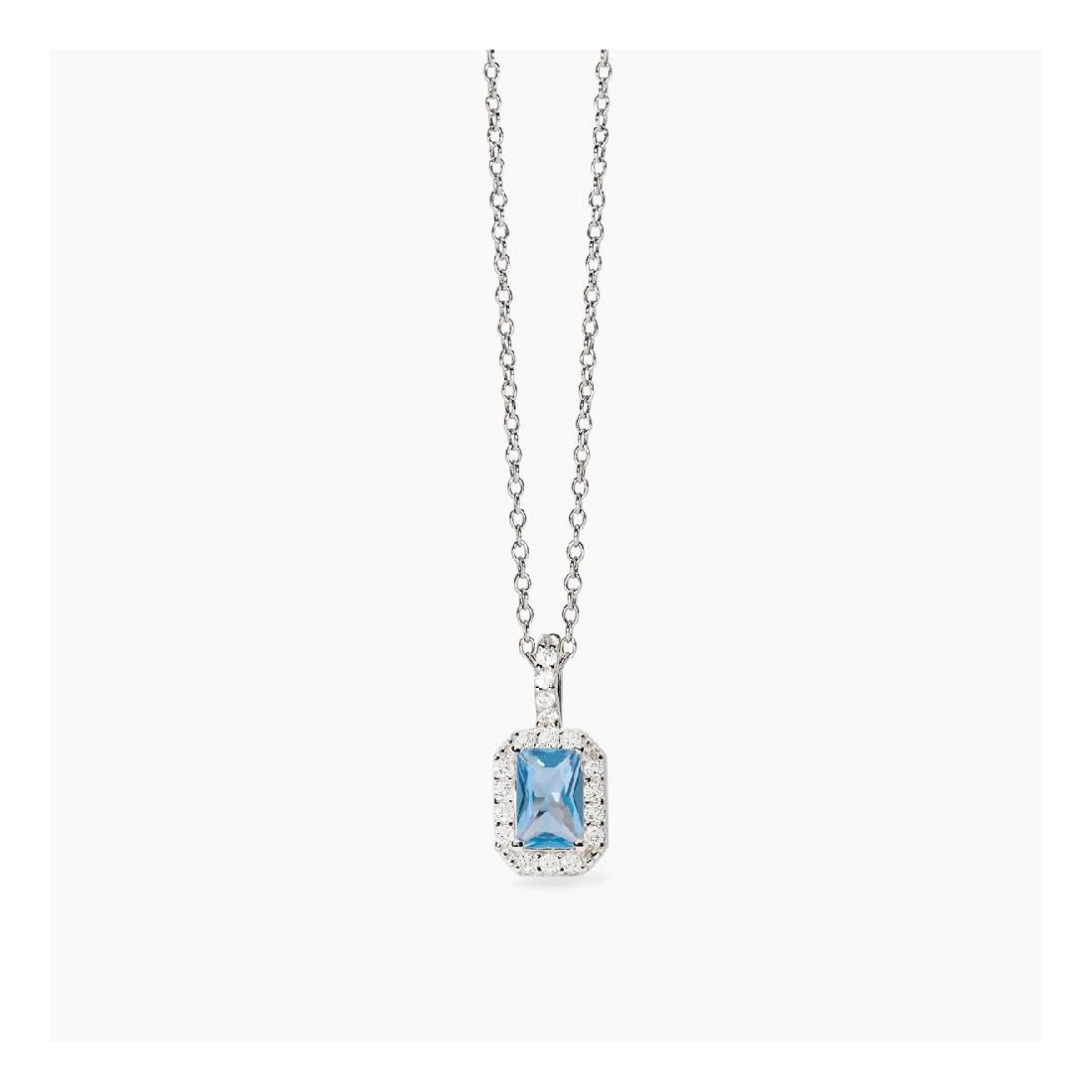 MABINA 553788 - Girocollo in argento 925/°°° acquamarina sintetica e zirconi