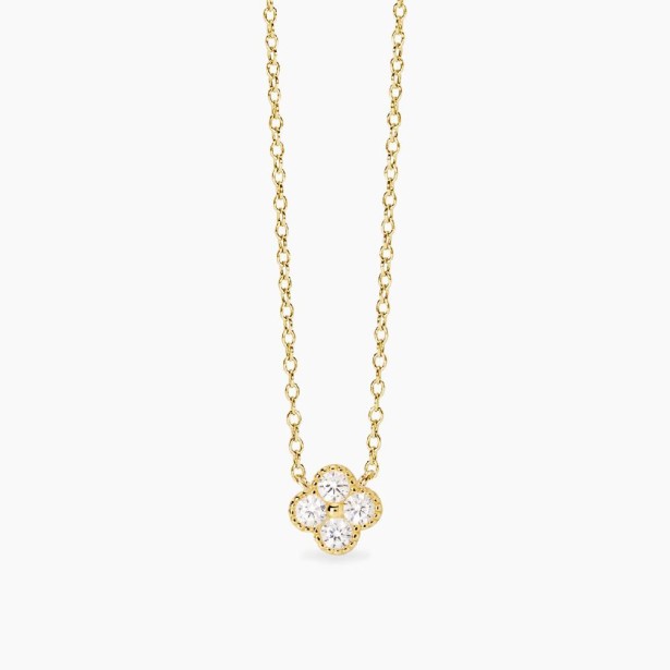 MABINA 553793 - Girocollo in argento 925/°°° placcato oro 18Kt e zirconi