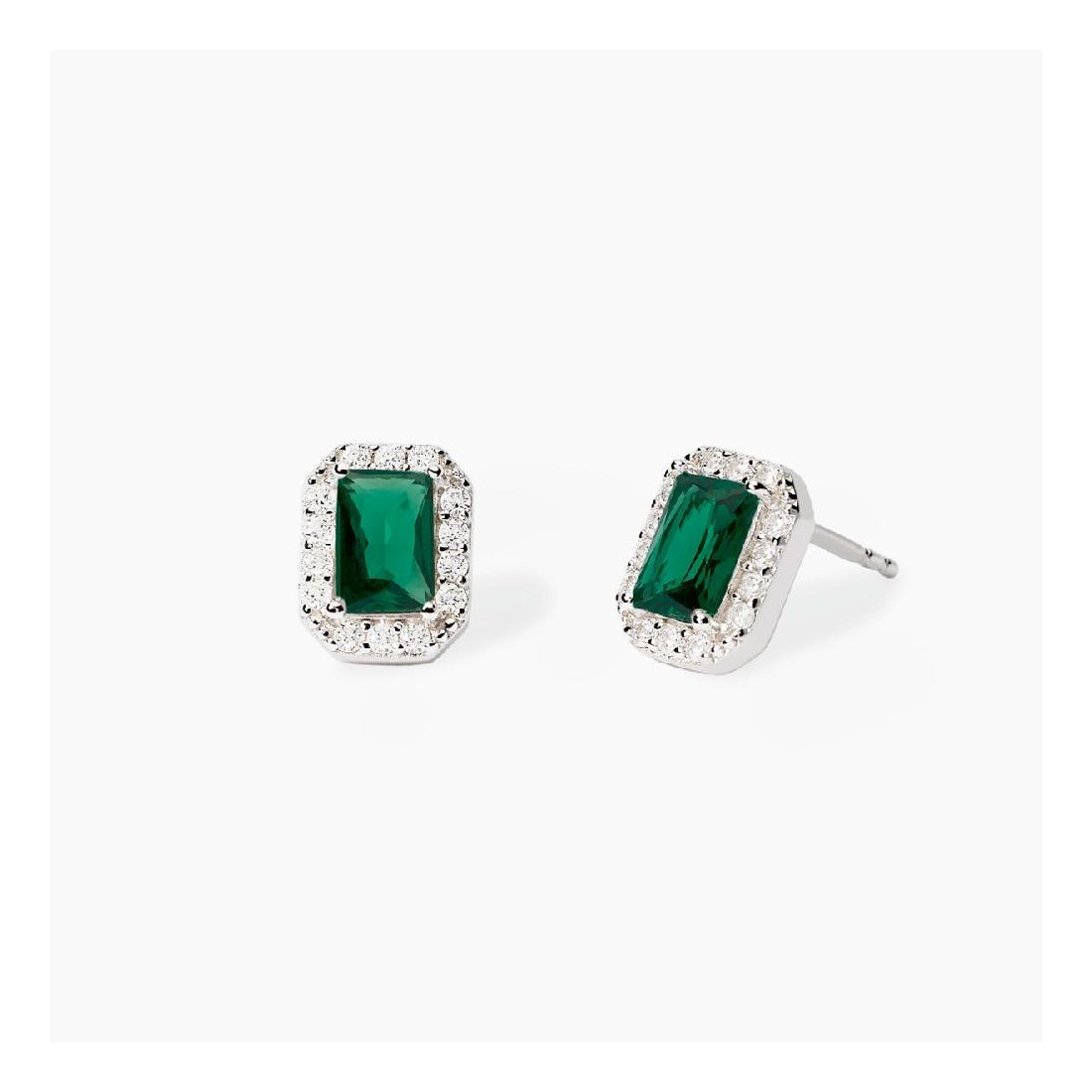 MABINA 563865 - Orecchini in argento 925/°°° smeraldo sintetico e zirconi