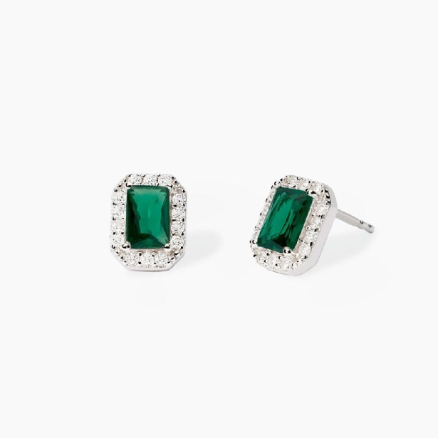 MABINA 563865 - Orecchini in argento 925/°°° smeraldo sintetico e zirconi