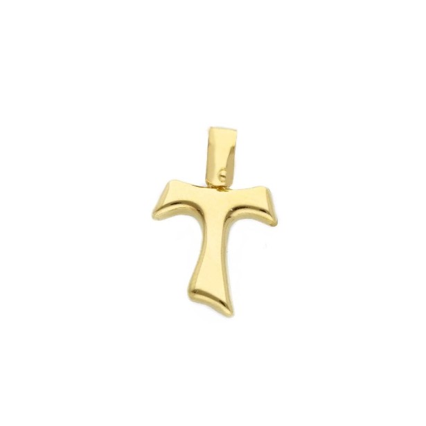 Ciondolo in oro giallo 375/ooo con croce Tao