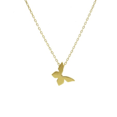 Girocollo in oro giallo 375/ooo con farfalla