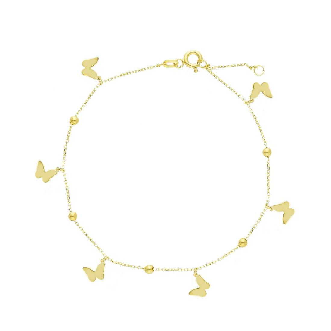 Bracciale in oro giallo 375/ooo con farfalla
