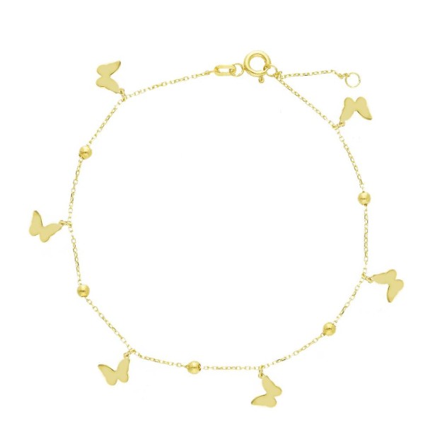 Bracciale in oro giallo 375/ooo con farfalla