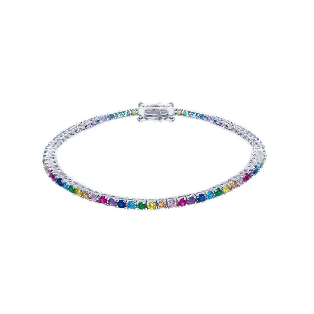 Bracciale tennis in argento 925/ooo e cristalli artificiali