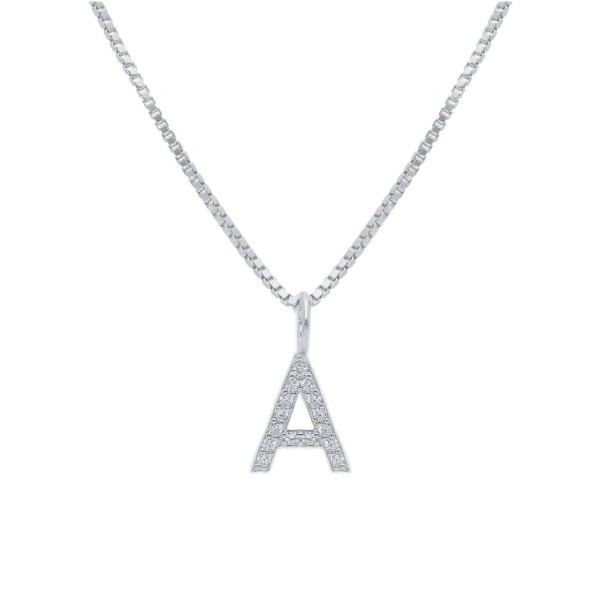 Girocollo in argento 925/°°° e zirconia cubica con iniziale