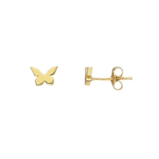 Orecchini lobo in oro giallo 375/ooo con farfalla