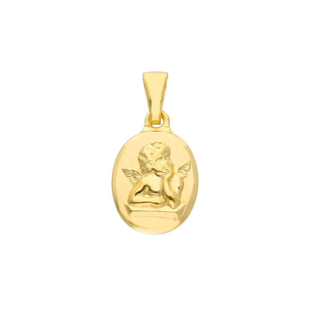 Medaglia in argento dorato 925/ooo con angelo