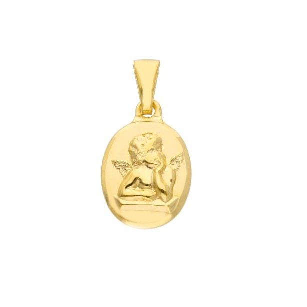 Medaglia in argento dorato 925/ooo con angelo
