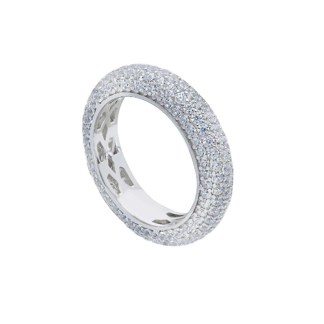 Anello eternity in argento 925/°°° e zirconia cubica