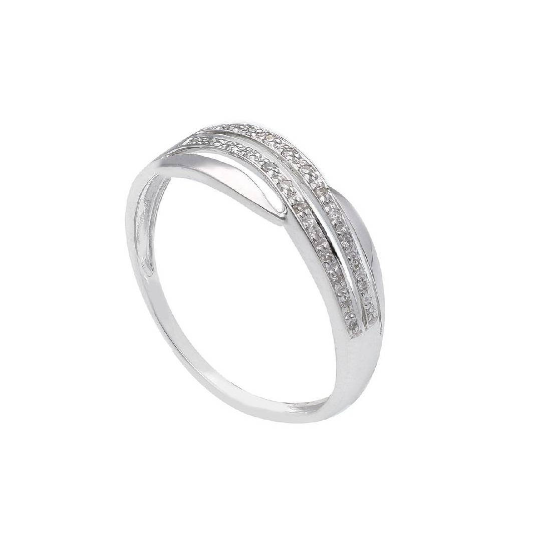 Anello in oro bianco 375/°°° e diamante