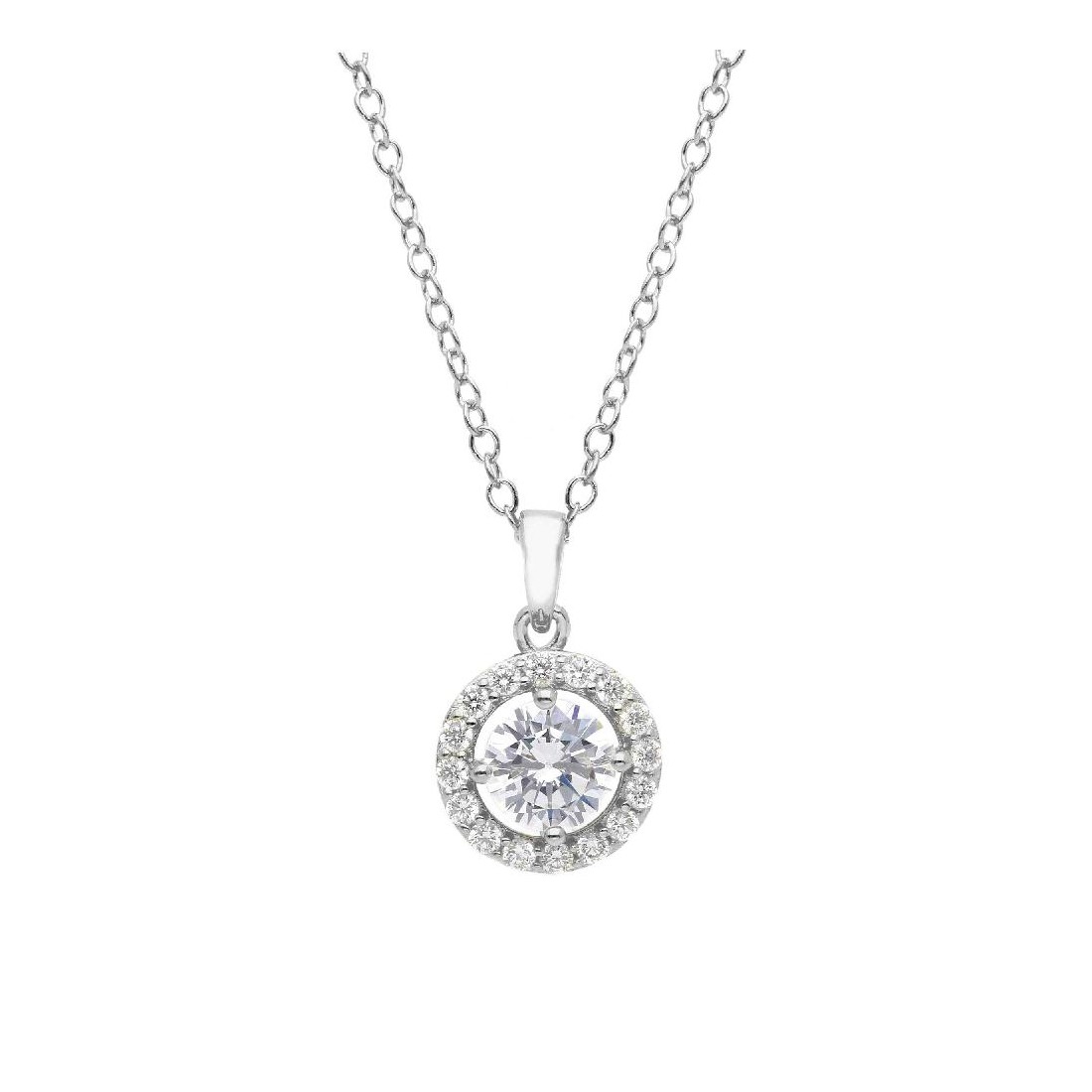 Girocollo punto luce in argento 925/ooo e zirconia cubica