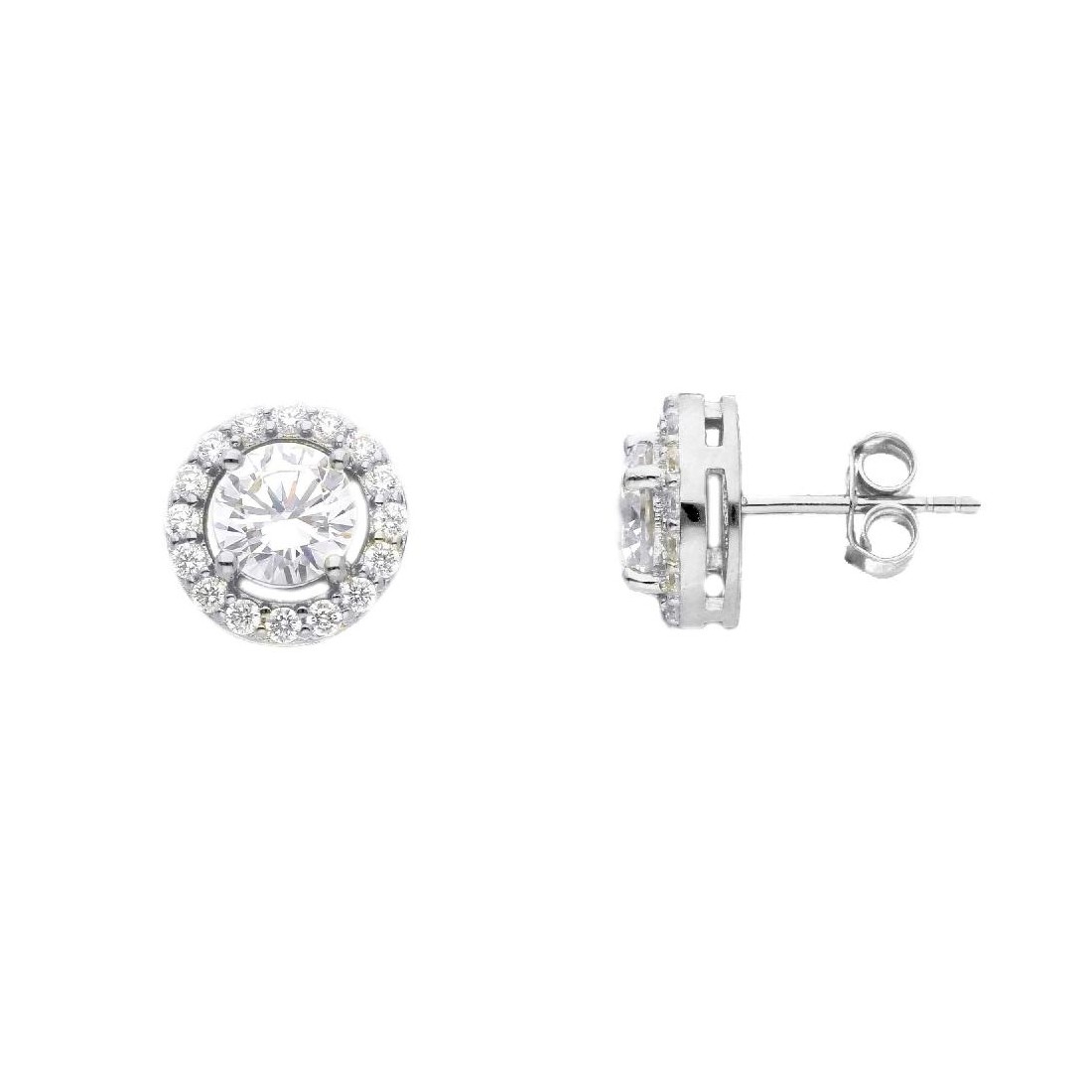 Orecchini punto luce in argento 925/ooo e zirconiacubica