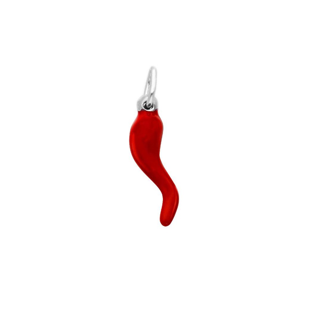 Ciondolo in argento 925/ooo e smalto con cornetto