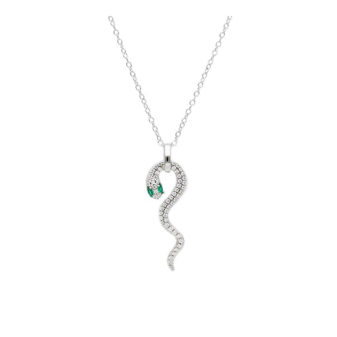 Girocollo in argento 925/ooo e zirconia cubica conserpente