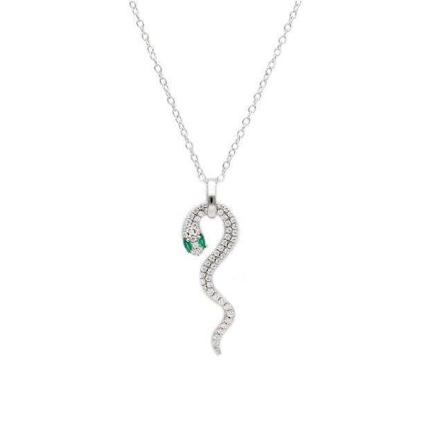 Girocollo in argento 925/ooo e zirconia cubica conserpente