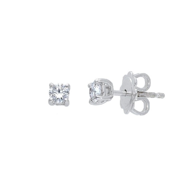 Orecchini punto luce in oro bianco 750/ooo e diamante
