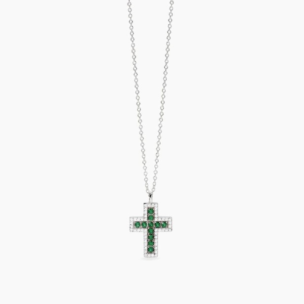 MABINA 553846 - Girocollo in argento 925/°°° smeraldo sintetico e zirconi