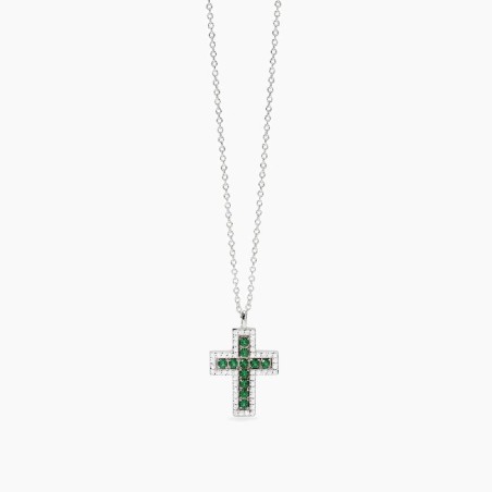 MABINA 553846 - Girocollo in argento 925/°°° smeraldo sintetico e zirconi