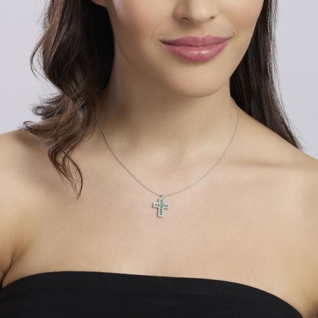 MABINA 553846 - Girocollo in argento 925/°°° smeraldo sintetico e zirconi