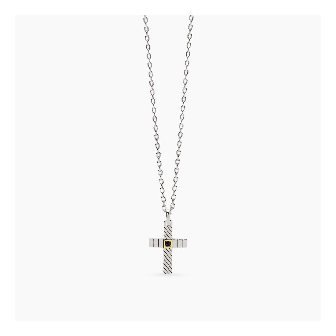 MABINA 553818 - Collana in argento 925/°°° elemento placcato oro 18Kt e zircone