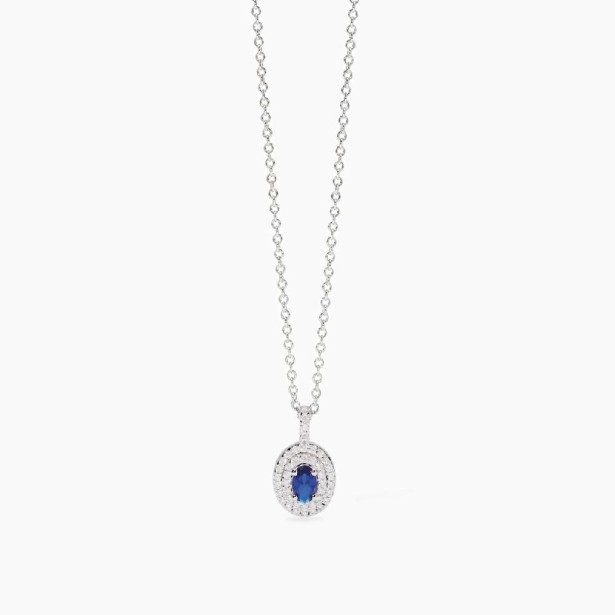 MABINA 553847 - Girocollo in argento 925/°°° zaffiro sintetico e zirconi