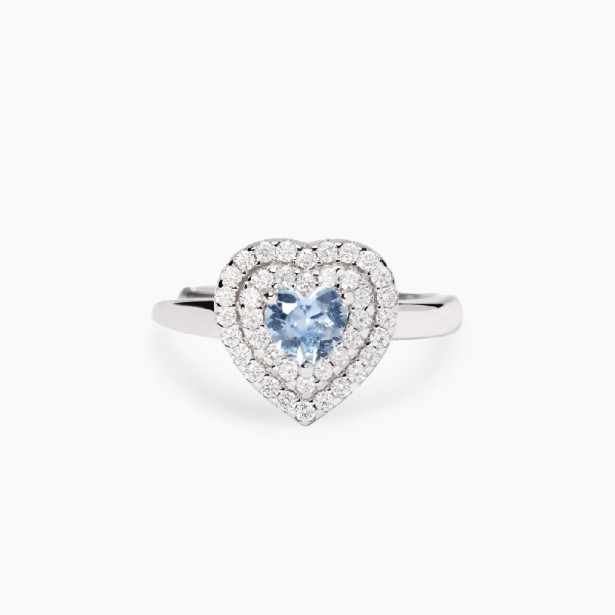 MABINA 523476 - Anello in argento 925/°°° acquamarina sintetica e zirconi